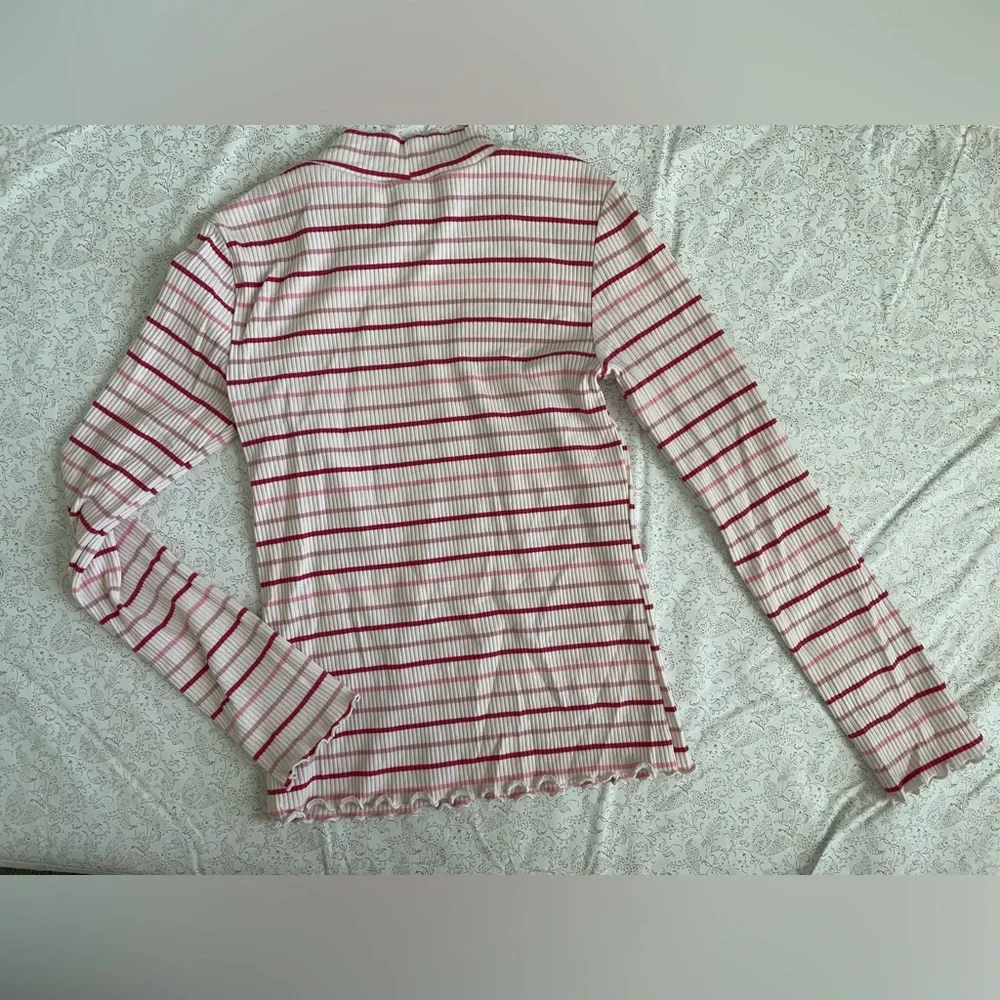 Old Navy Long Sleeve Tees Lot Of 3 Girls Sz L (10-12) Curled Hem Ribbed Striped